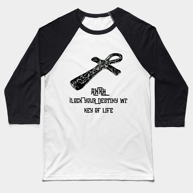 The Ankh Cross Key of Life Ancient Egyptian Symbol Baseball T-Shirt by BestChooseArt